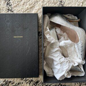 Dries Van Noten Frosted Silver Pumps